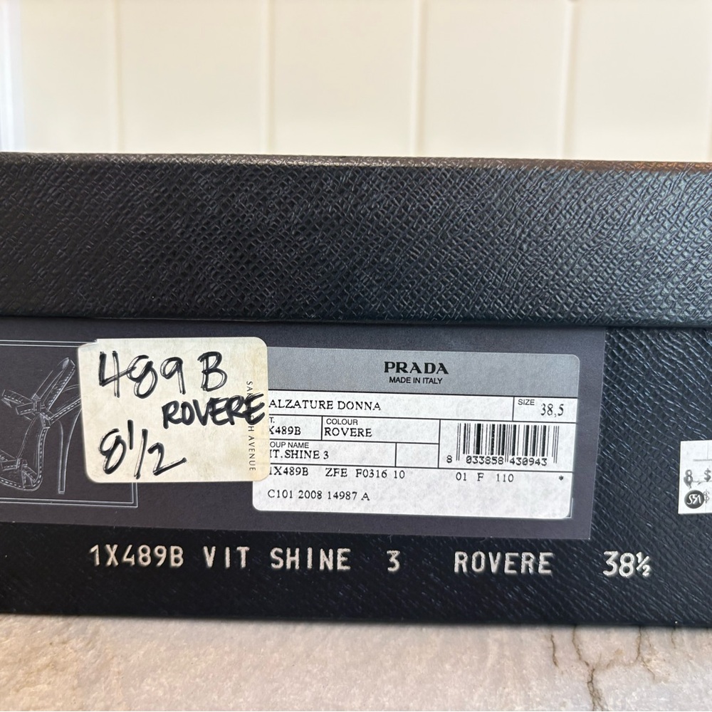 Prada Women's Tan Leather Heels sandals size 8.5 with box - Picture 10 of 10